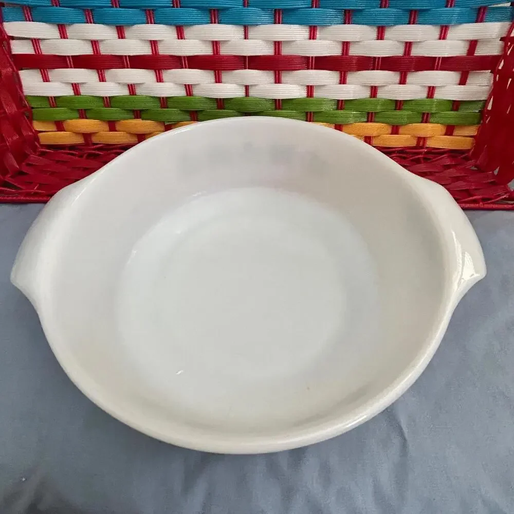 Vtg Anchor Hocking Fire‎ King #438 Green Meadow 2 Quart  Serving Casserole Dish